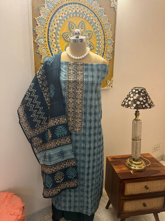 Blue Chanderi Charm